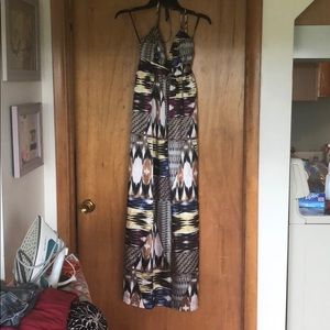 H&M print halter maxi dress